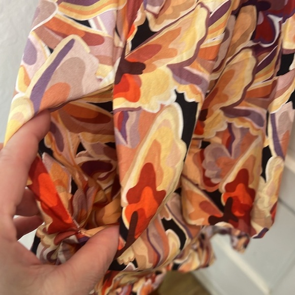 Kika Vargas Multicolored Asymmetric Long Sleeve Dress Size S - Picture 7 of 11